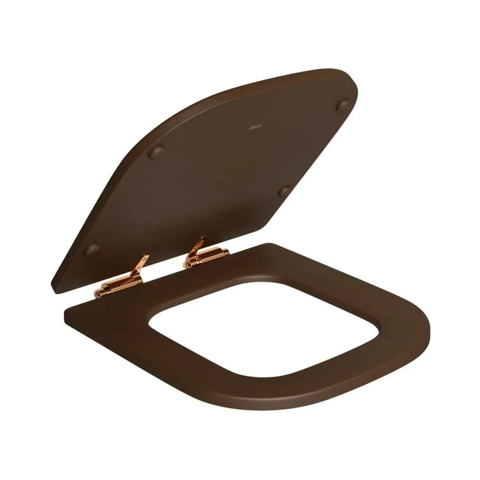 Assento Piano Marrom Fosco/Red Gold Poliéster Deca Slow Close