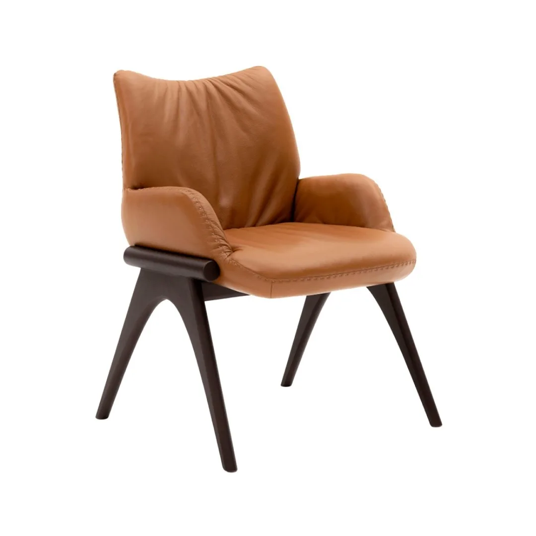 Cadeira Madeira Tauari Assento e Encosto Couro 59 x 63 x 76 Salva Design de Mobiliário Delta