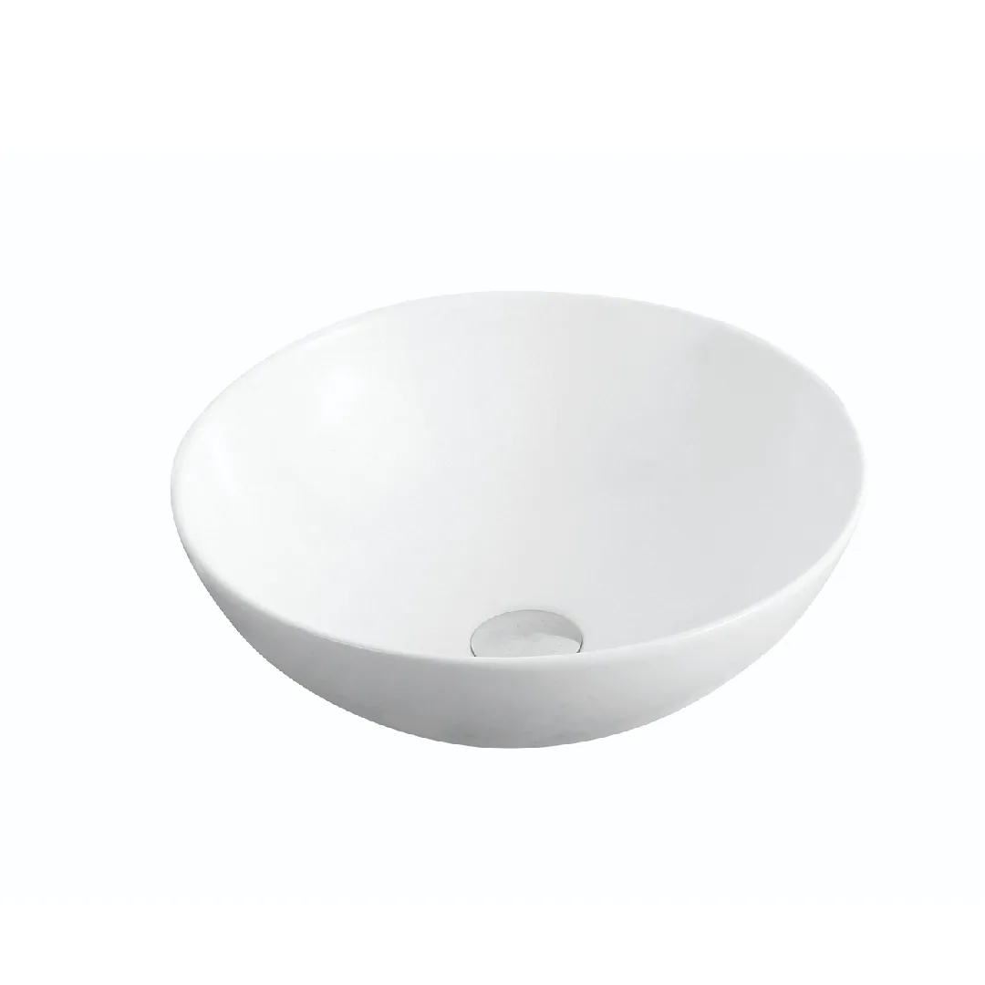 Cuba de Apoio Redonda para Banheiro 40cm Branco Vivace