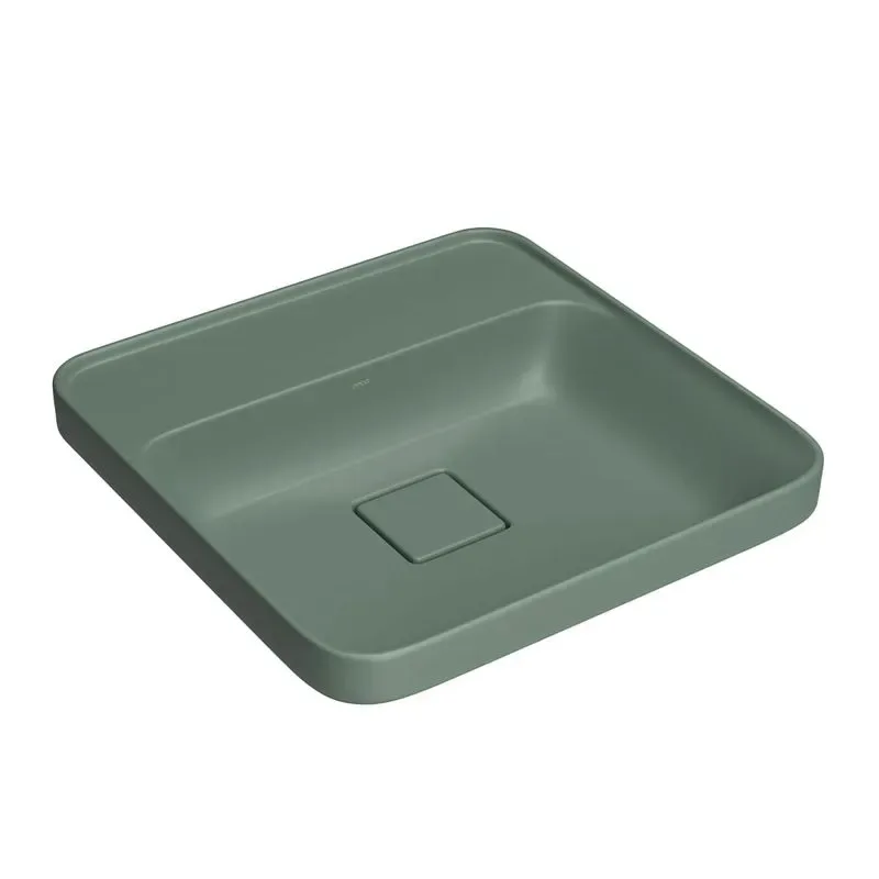 Cuba de Sobrepor para banheiro Quadrada com mesa 40cm Verde Deca L.21040