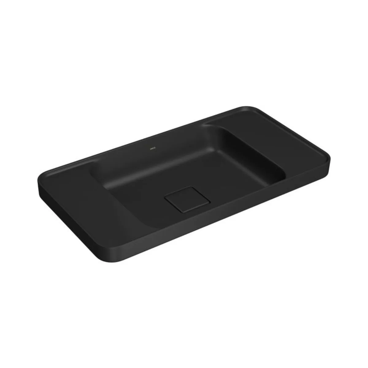 Cuba de Sobrepor para banheiro Retangular 62x40cm com Mesa Ébano Fosco Deca Slim
