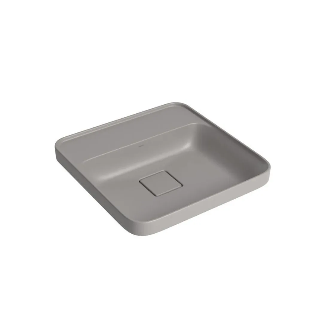 Cuba de Sobrepor para banheiro Quadrada 40cm com Deck Soft Antracite Deca Slim L.21040