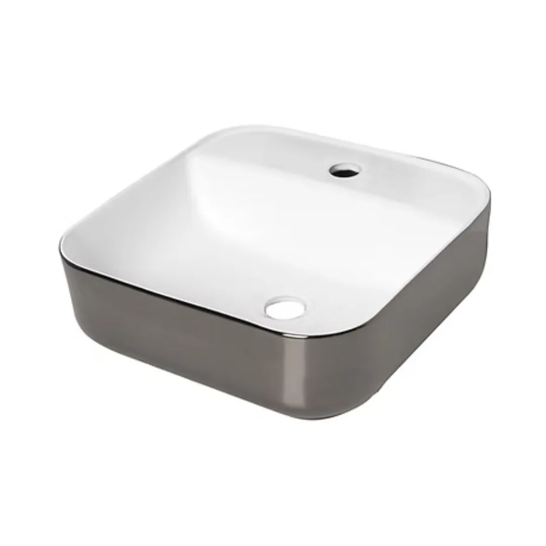 Cuba de Apoio Quadrada 40x40cm com Mesa para Banheiro Silver Lexxa Bagno