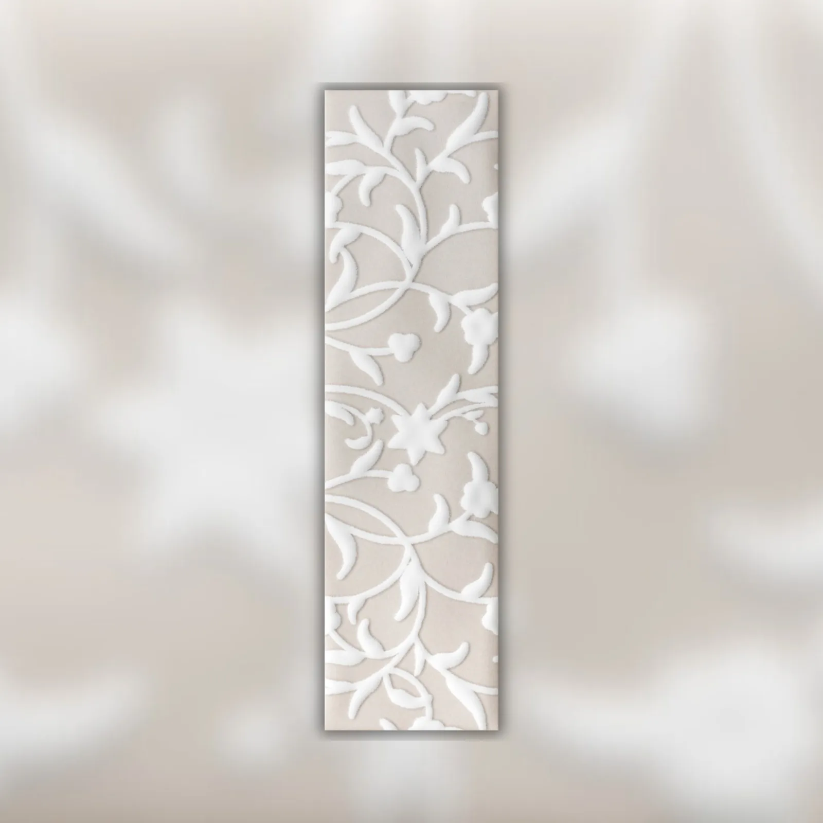Revestimento Tijolinho Decorativo Brilho 7x25 Eliane Prisma Flora Off White BR (Listello) "A"