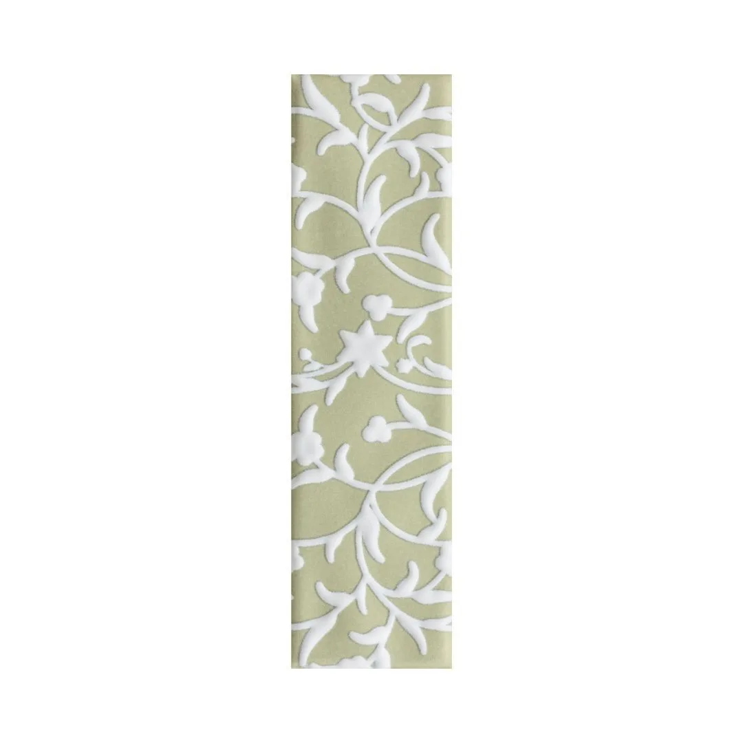 Listello Verde Brilhante 7x25 Eliane Prisma Flora Matcha Bold "A"
