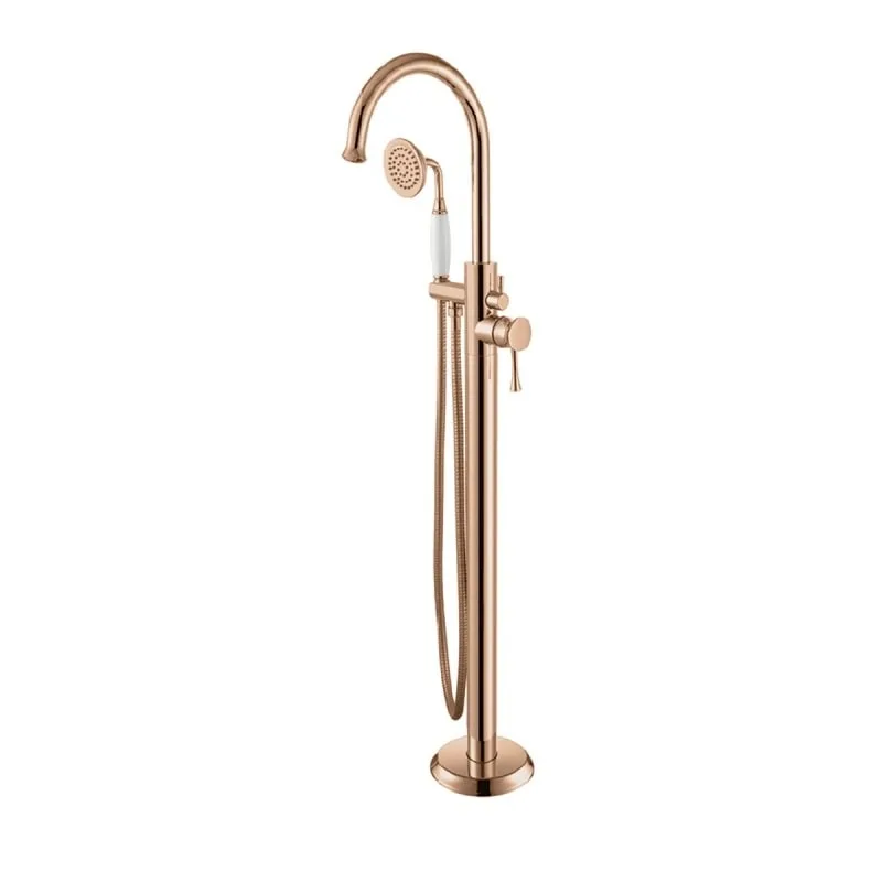 Misturador Rubinettos Floor Classic Rosé Gold 2067 para Banho
