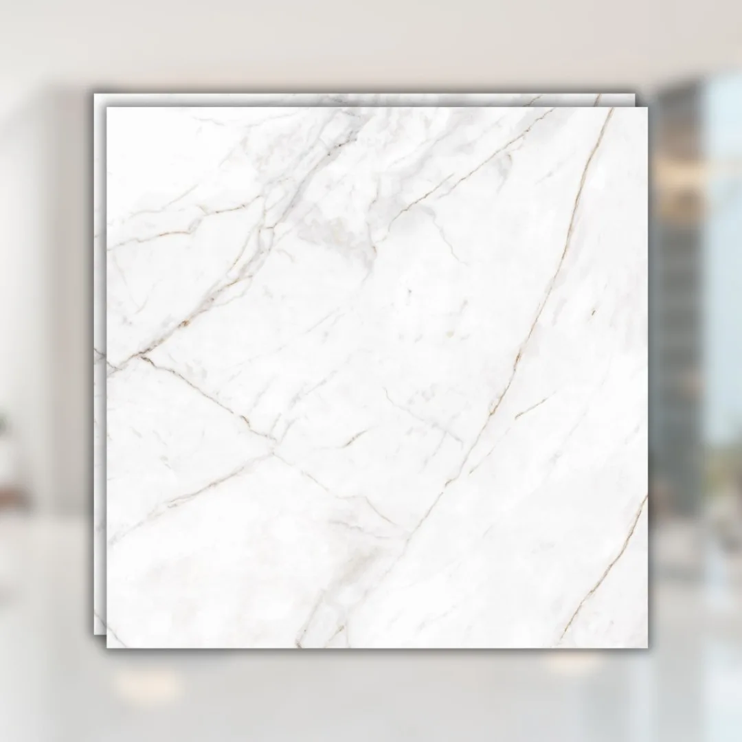 Porcelanato Marmorizado Branco Polido 121x121 Castelli Master Castel Tasso Lux RET "A"