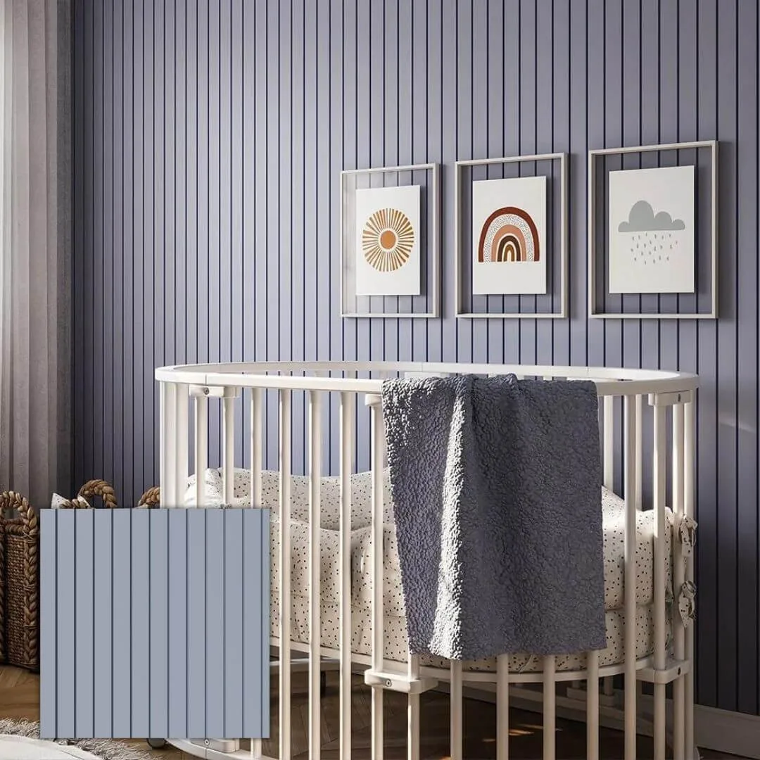 Painel Ripado Autocolante Meu Rodapé Play+ Azul 10cm (Rolo 10m)