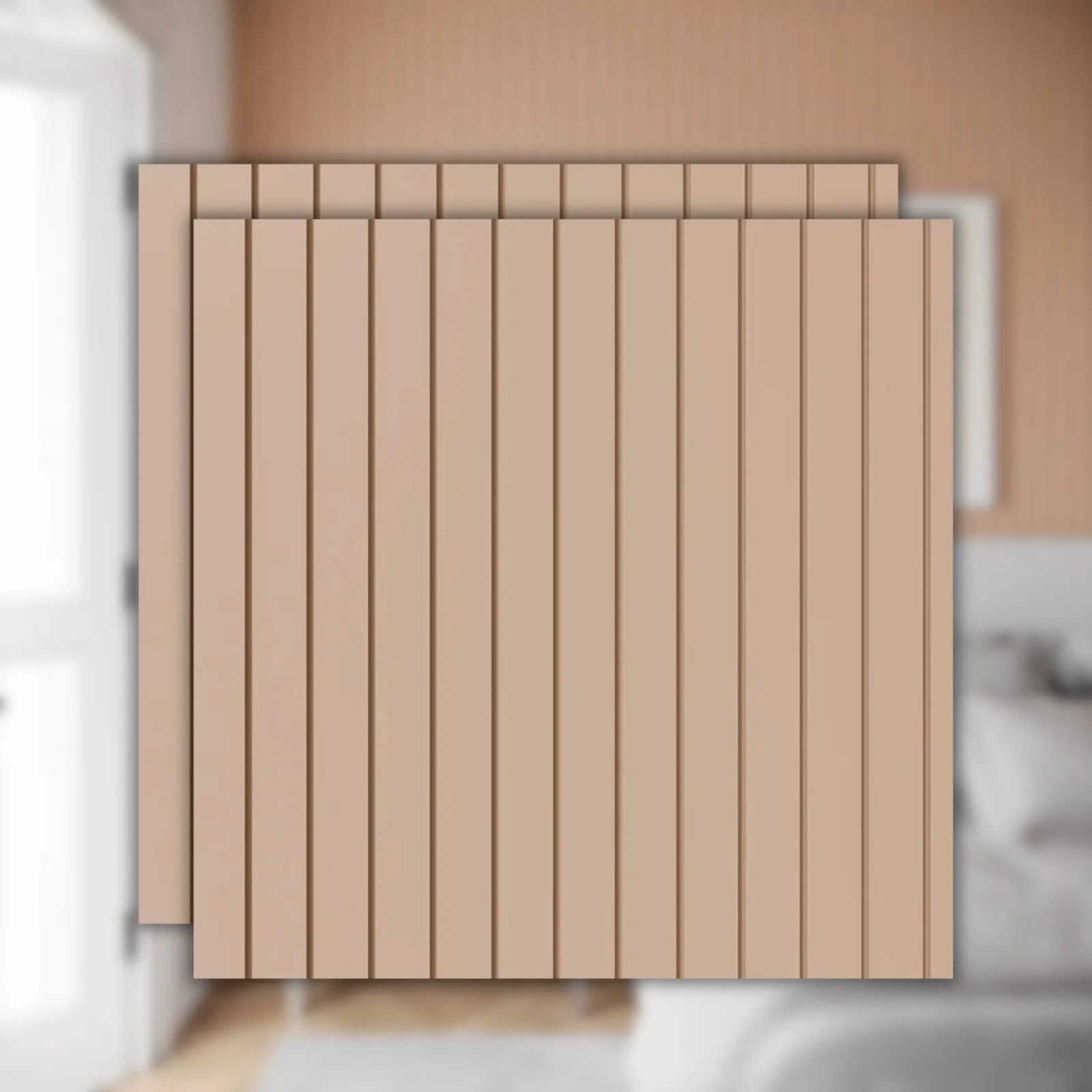 Painel Ripado Autocolante Meu Rodapé Play+ Creme 10cm (Rolo 2,5m)