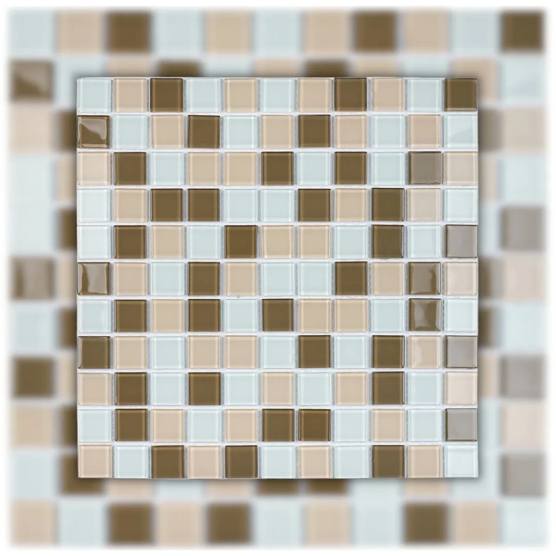 Pastilha Bege 30x30 (05 PÇ/CX) Glass Mosaic Cristal "A"