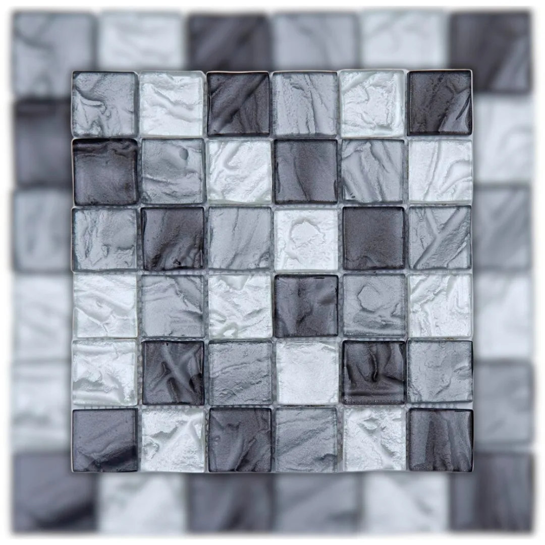 Pastilha Cinza 30x30 (05 PÇ/CX) Glass Mosaic Junsui "A"