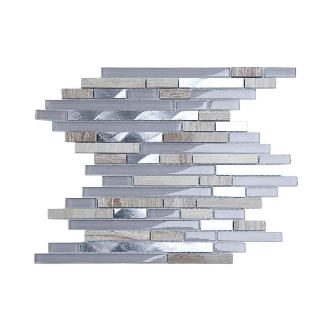 Pastilha Cinza 30x30,6 (05 PÇ/CX) Glass Mosaic Glass Stone GST "A"