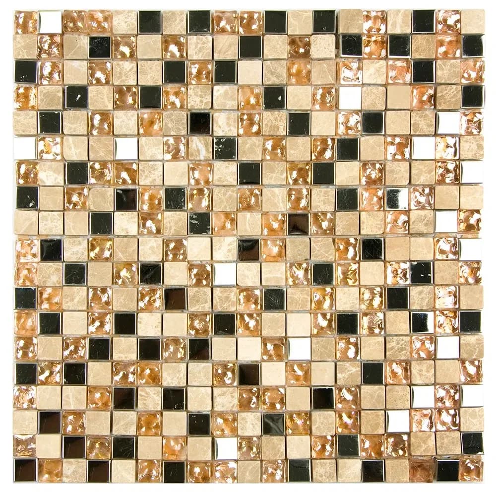Pastilha Glass Mosaic 31x31 5 peças GS908 Lilas/Metal