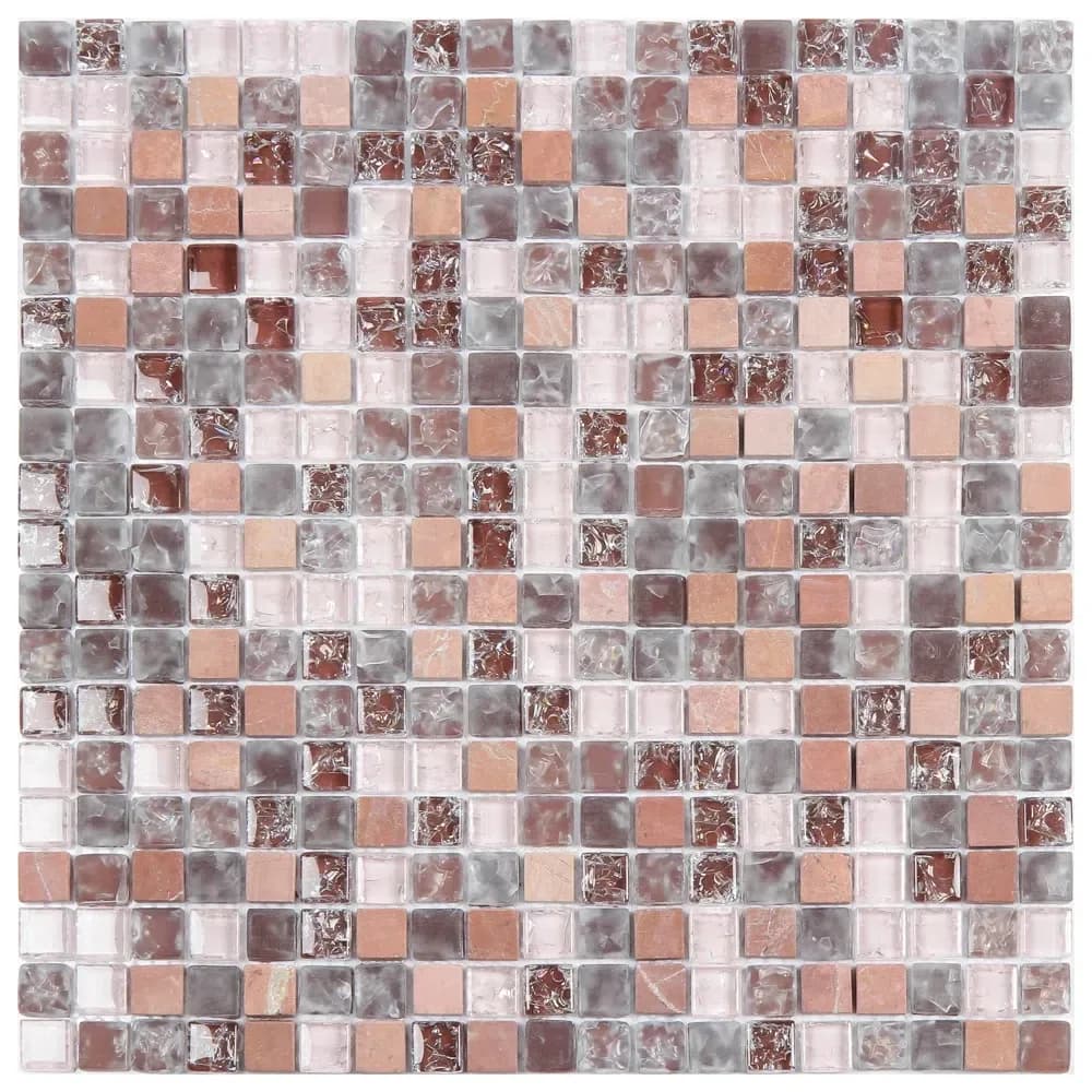 Pastilha Glassmosaic 31x31C05pç Gs301 Rosa Craquelada