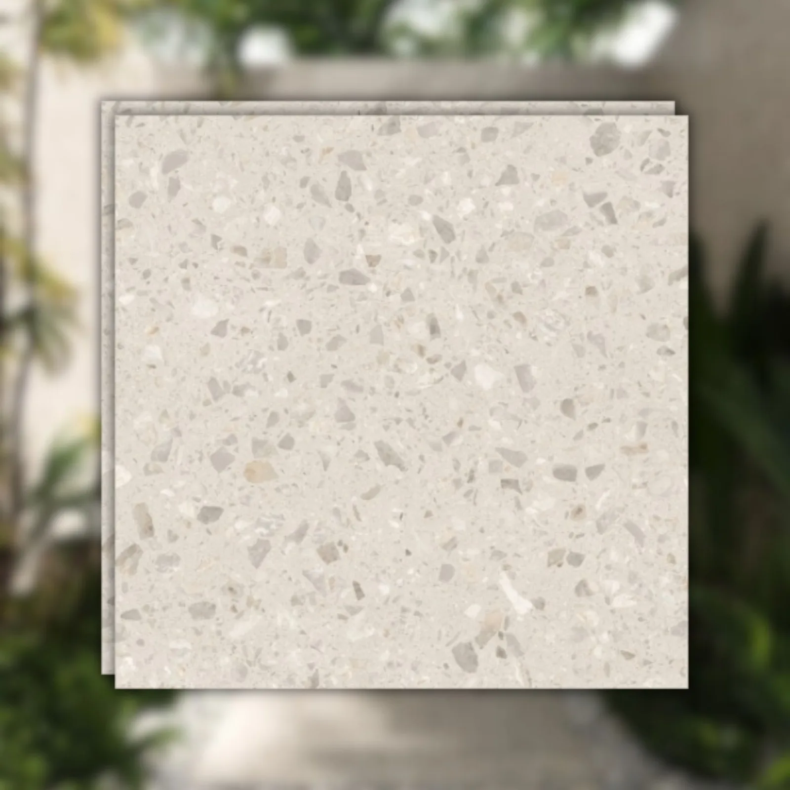Porcelanato Bege Acetinado 100x100 Biancogres Dorcia Terrazzo RET "A"