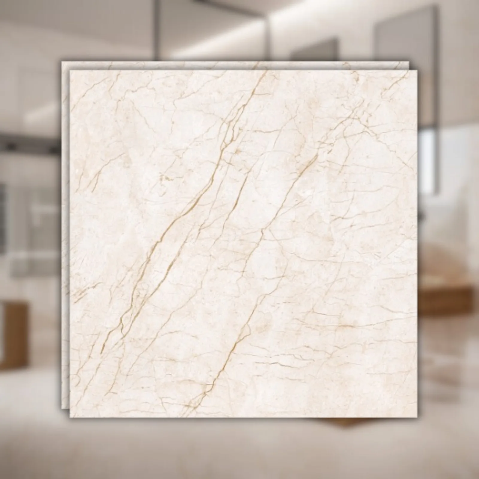 Porcelanato Bege Polido 90x90 Biancogres Golden Beige Lux RET "A"