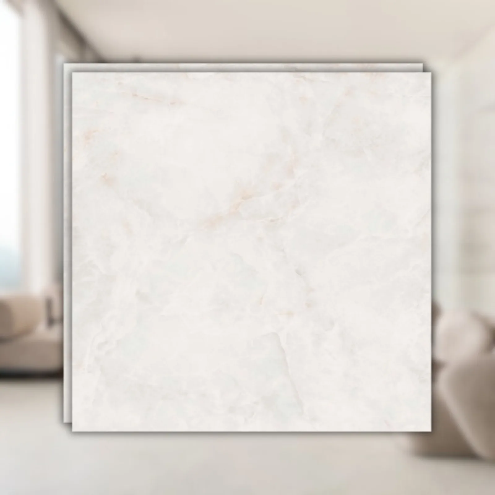 Porcelanato Branco Acetinado 120x120 Biancogres Onice Crema Satin RET "A"