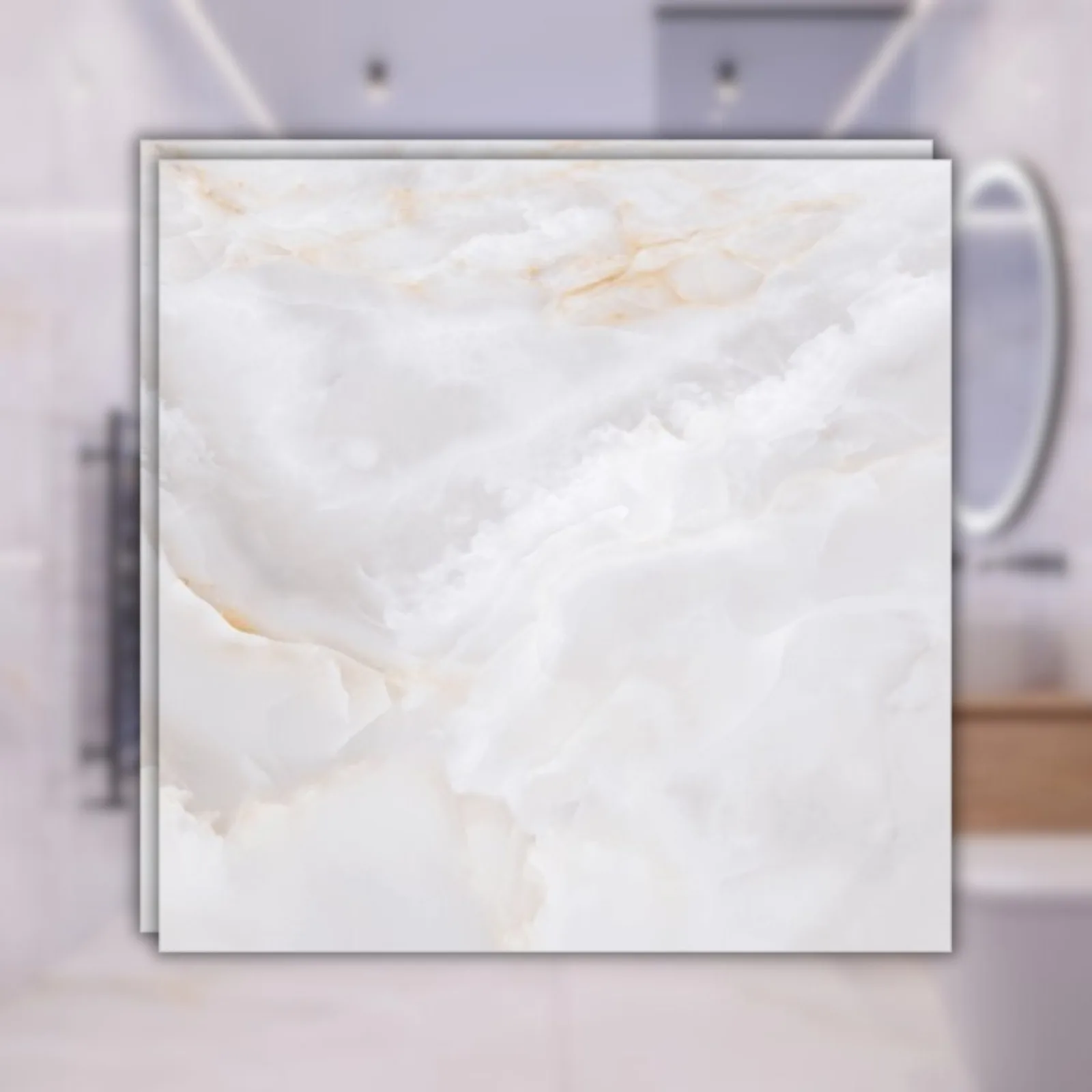 Porcelanato Branco Polido 90x90 Biancogres Onix Bianco Lux RET "A"