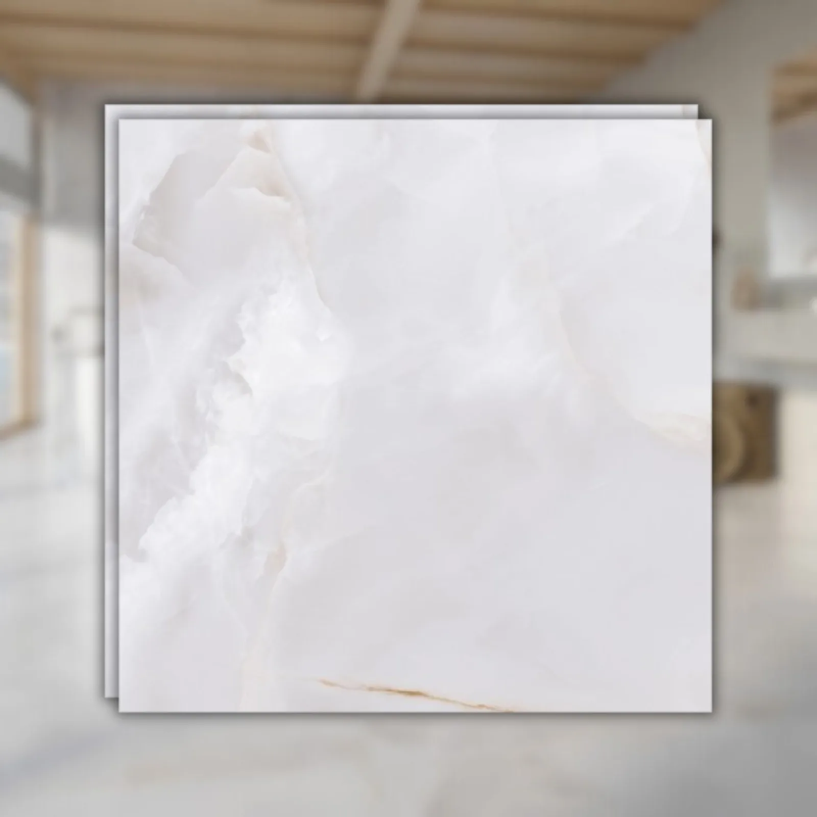 Porcelanato Branco Acetinado 90x90 Biancogres Onix Bianco Satin RET "A"