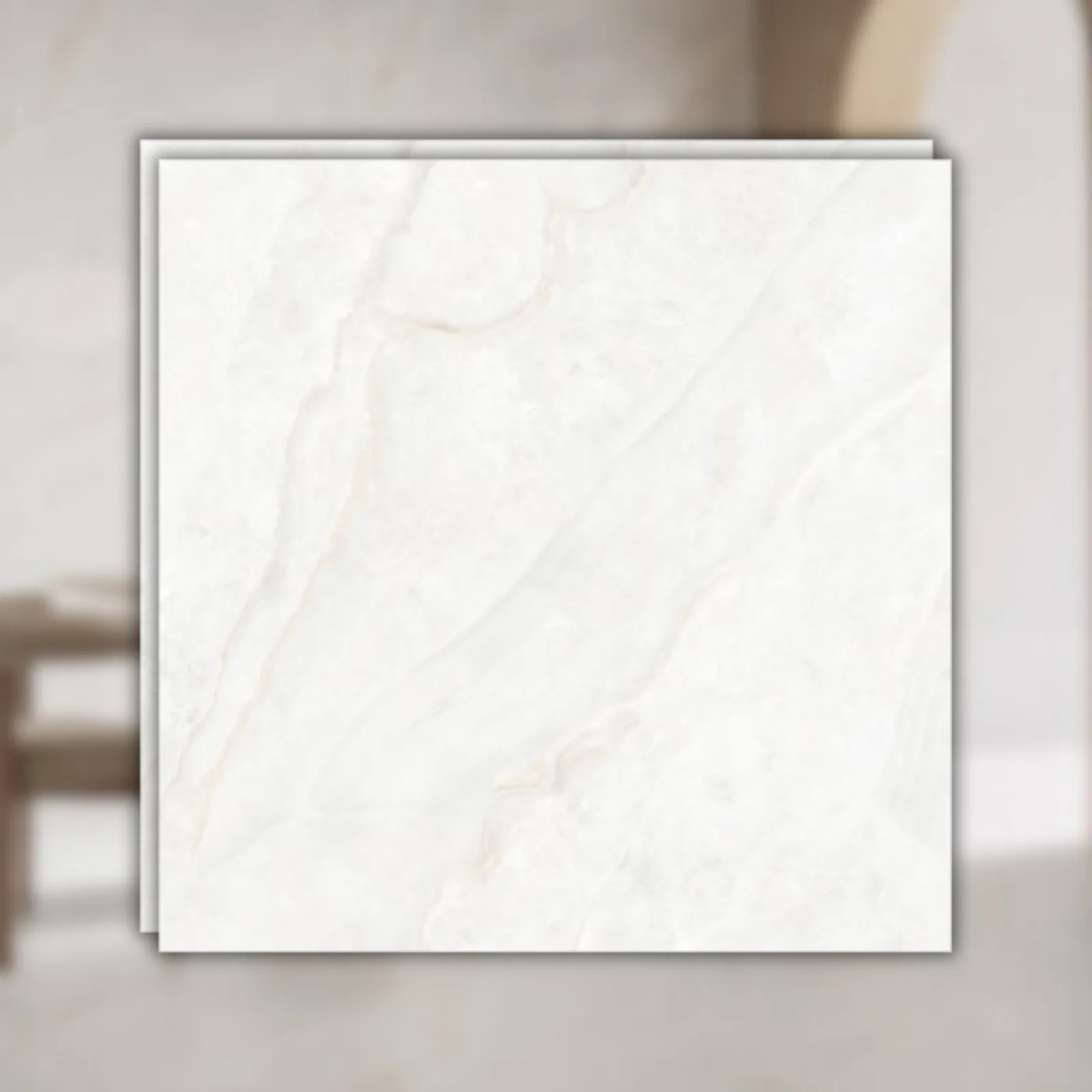 Porcelanato Branco Polido 100x100 Biancogres Onix Reale Bianco RET "A"