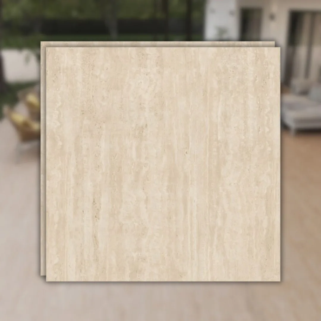 Porcelanato Bege Acetinado 120x120 Travertino Navona Satin RET "A"