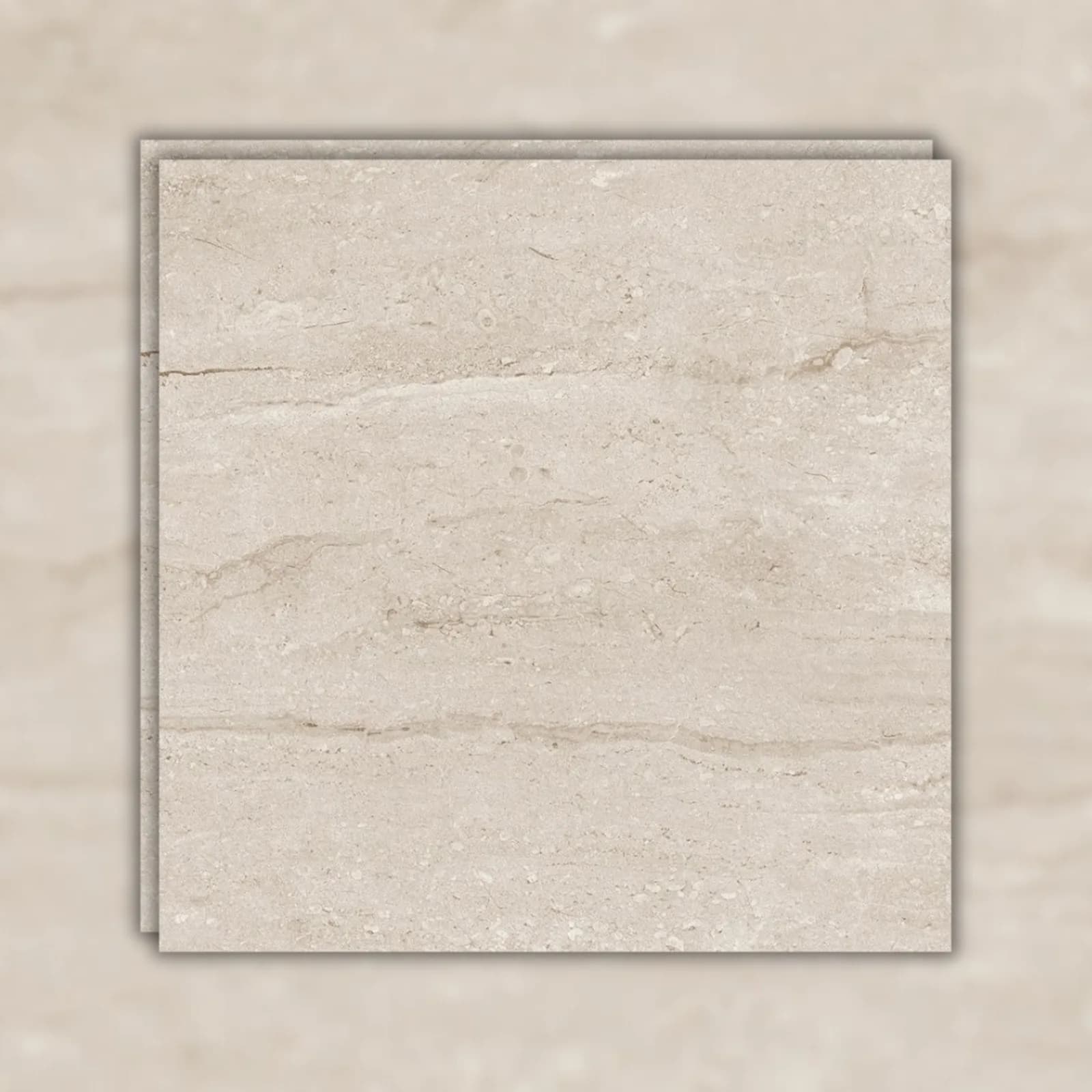 Porcelanato Bege Polido 100x100 Ceusa Travertino RET "A"