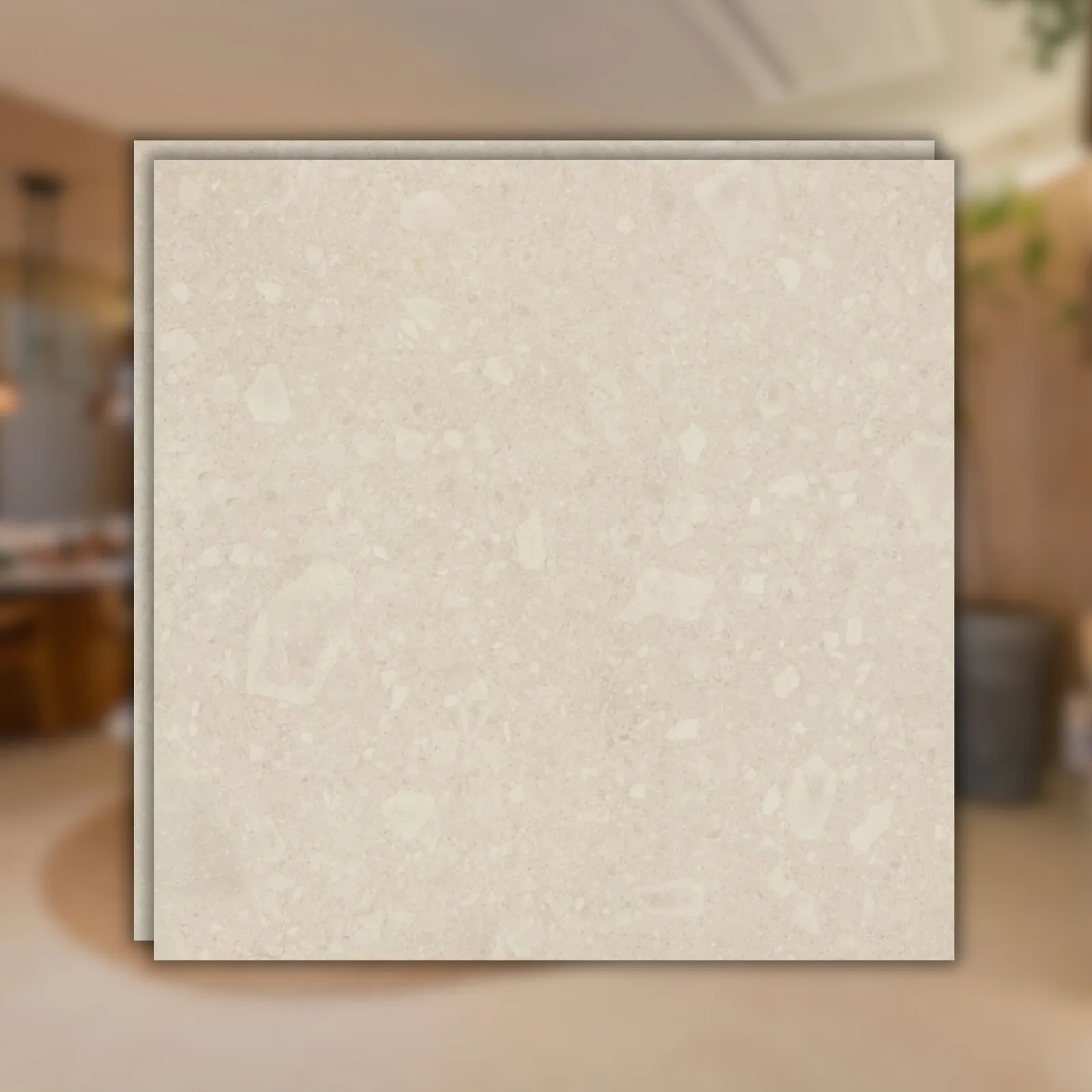 Porcelanato Bege Acetinado 90x90 Eliane Iseo Marfim RET "A"