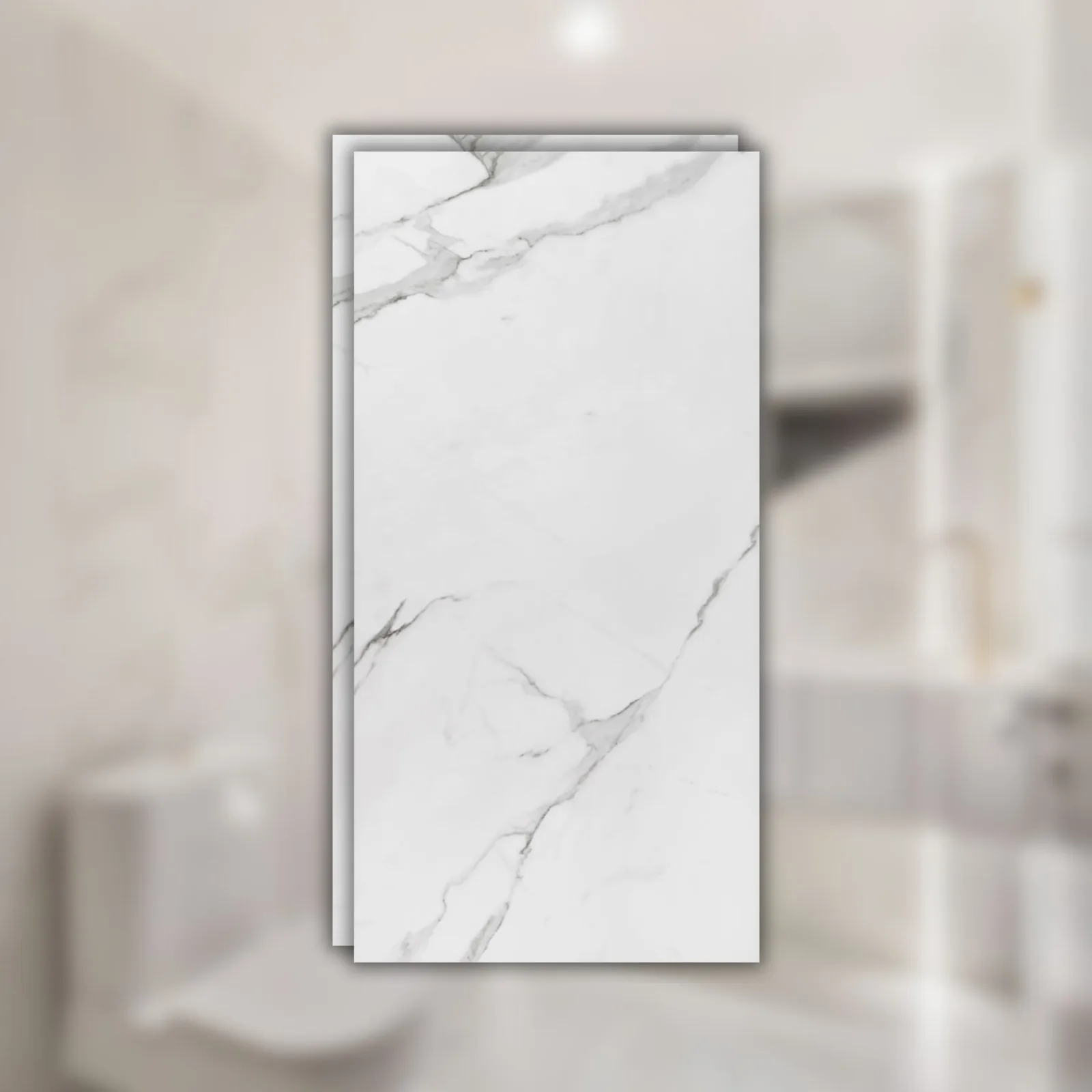 Porcelanato Marmorizado Branco Acetinado 60x120 Eliane Place RET "A"