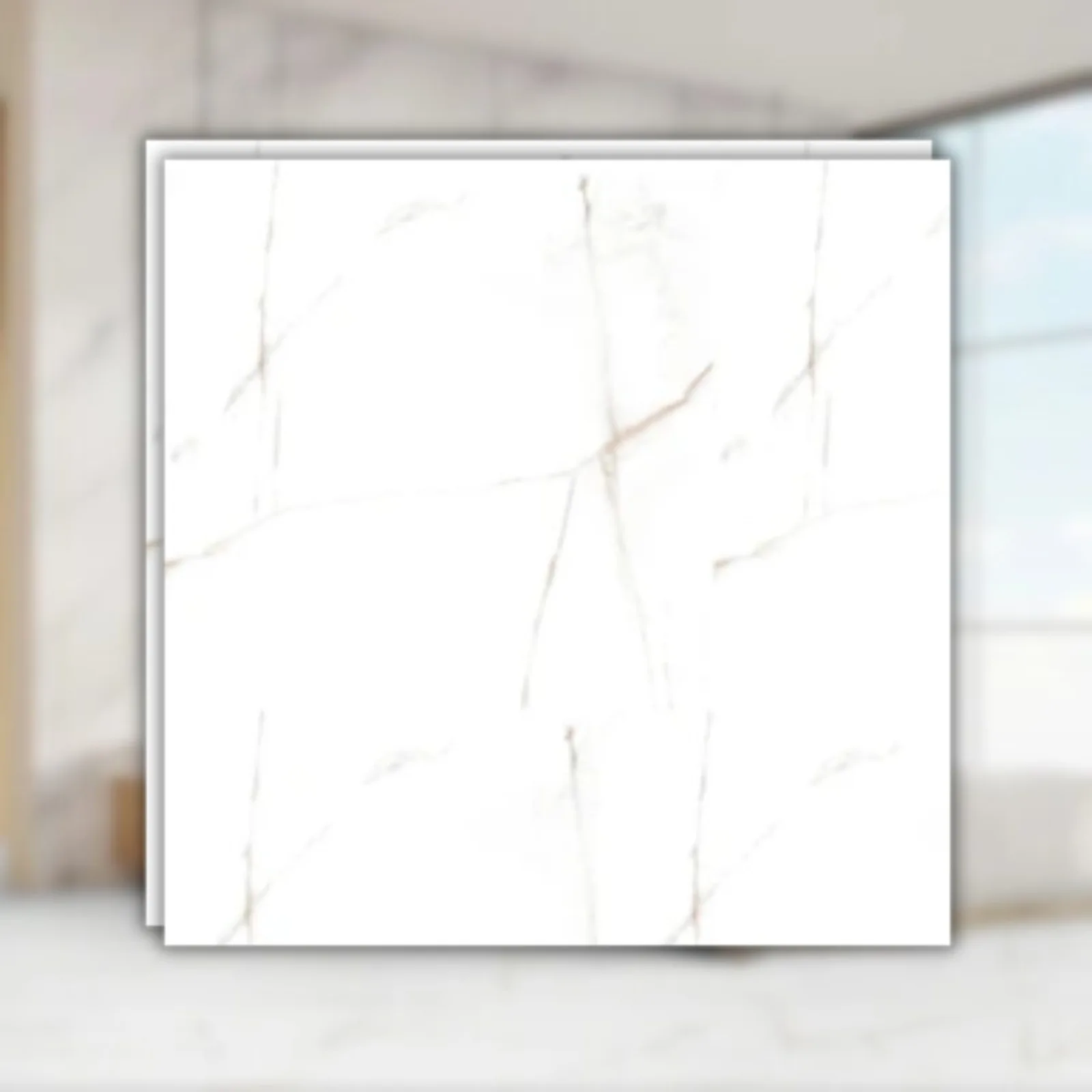 Porcelanato Embramaco Diamond Gold Satiny RET 123x123 Acetinado