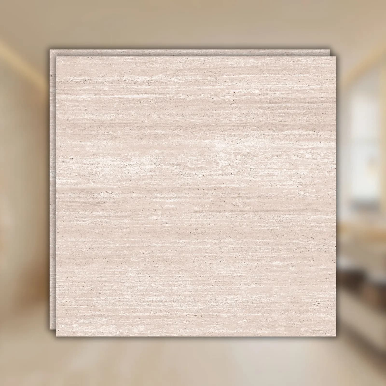 Porcelanato Bege Natural 120x120 Portinari Travertino Vein Cut RET "A"