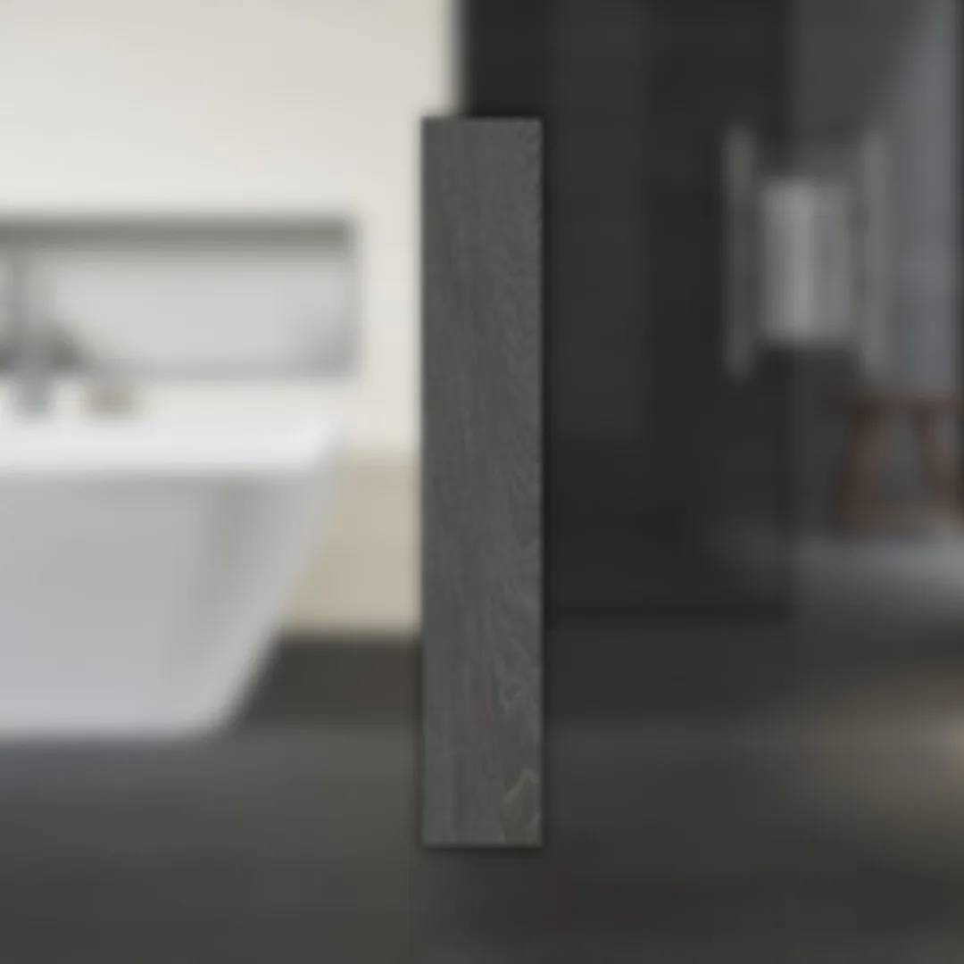 Porcelanato Preto Amadeirado Natural 20X120 Portinari Chaplin Bk RET "A"