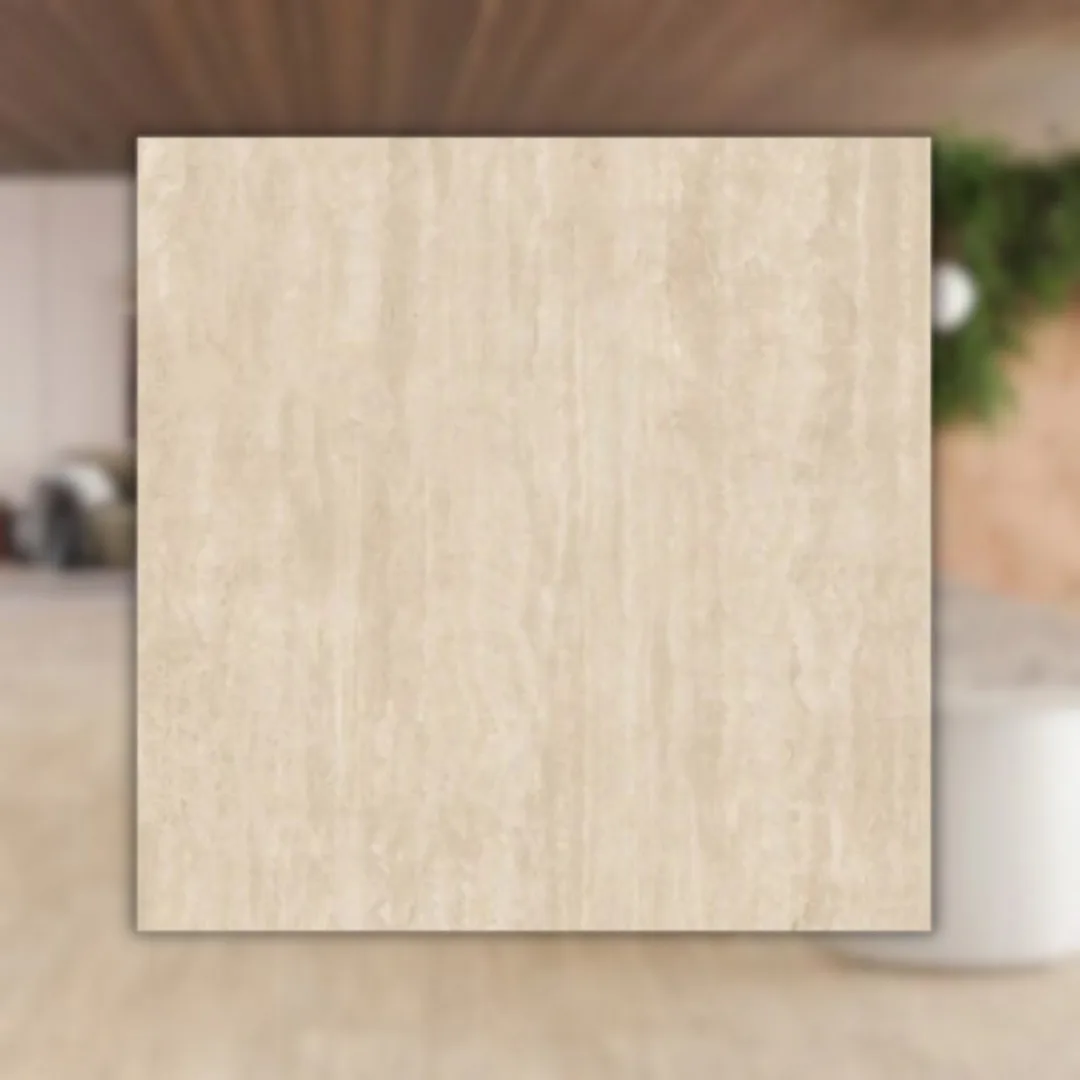 Porcelanato Bege Acetinado 90x90 Biancogres Travertino Navona RET "A"
