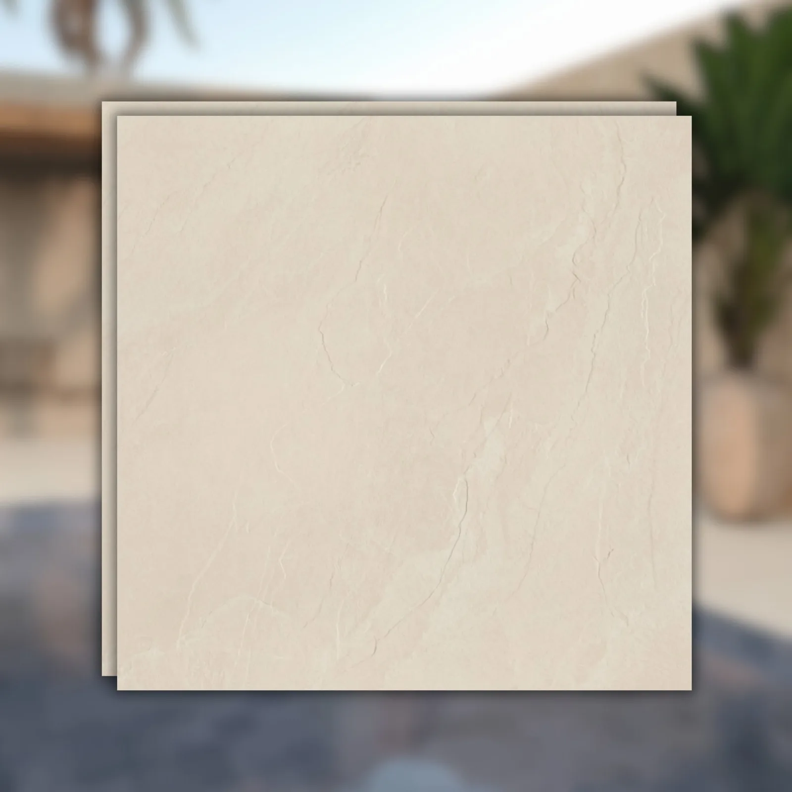 Porcelanato Bege Externo 90x90 Eliane Cite Ita Ardosia Calcario RET "A"