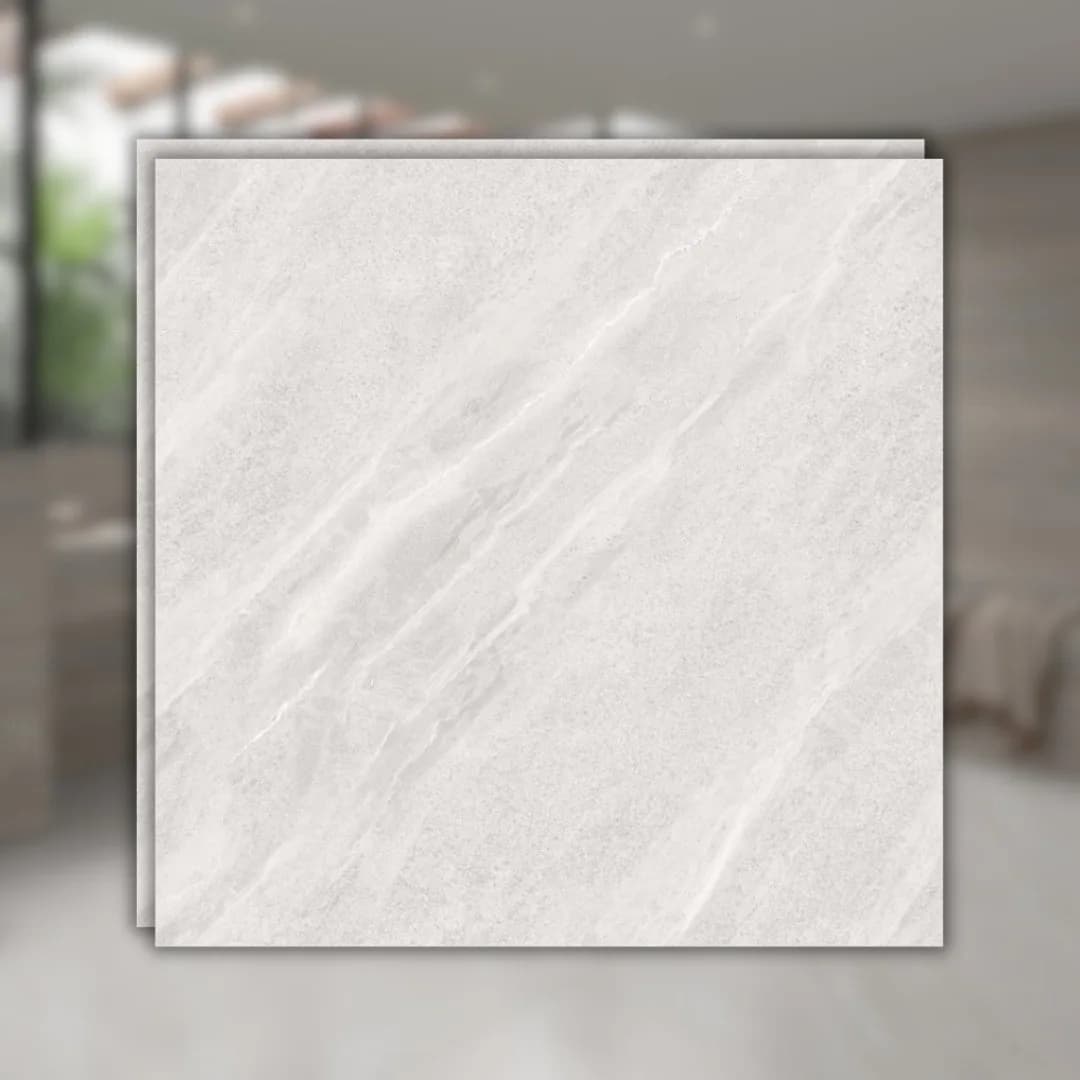 Porcelanato Branco Acetinado 121x121 Damme Limestone Bianco RET "A"