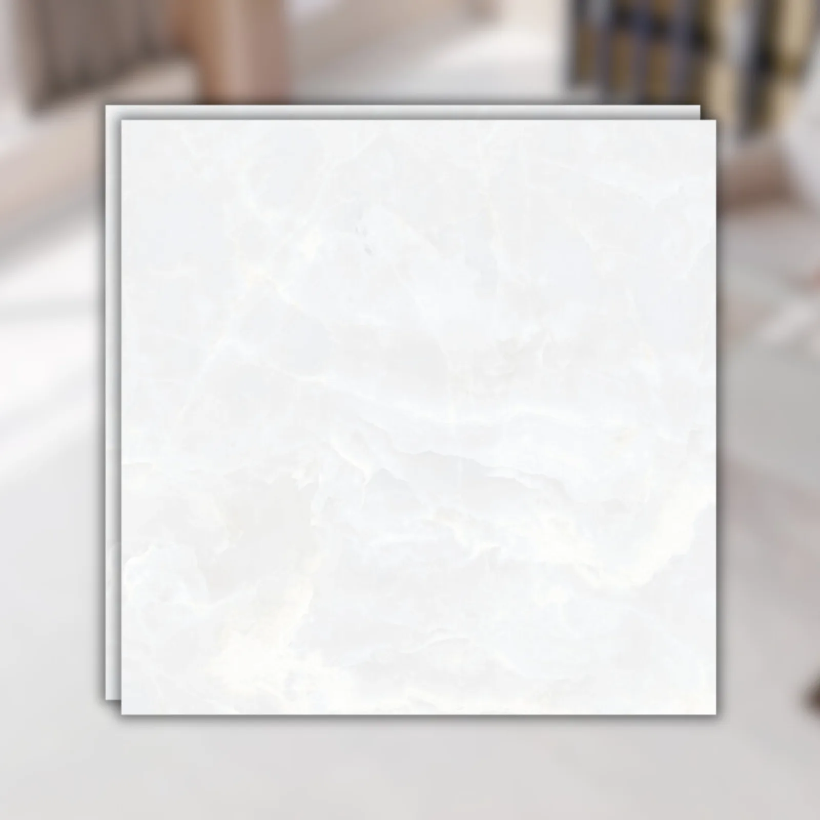 Porcelanato Branco Polido 71x71 Via Rosa Onix Bianco RET "A"