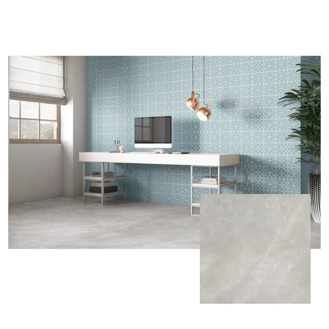 Porcelanato Cimento Acetinado 120x120 Eliane Dolmen Cinza