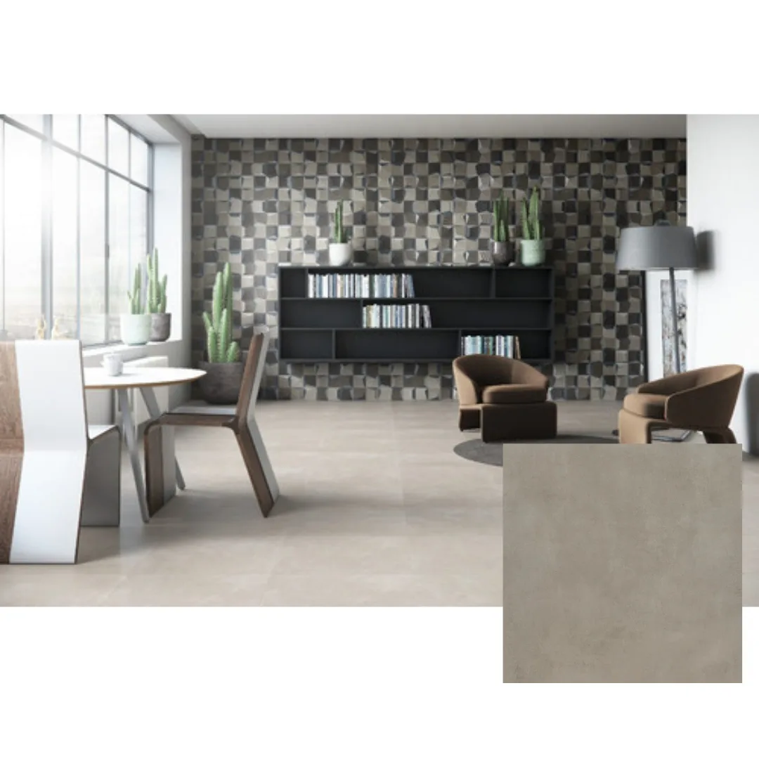 Porcelanato Cimento Acetinado 60x60 Eliane Munari Concreto