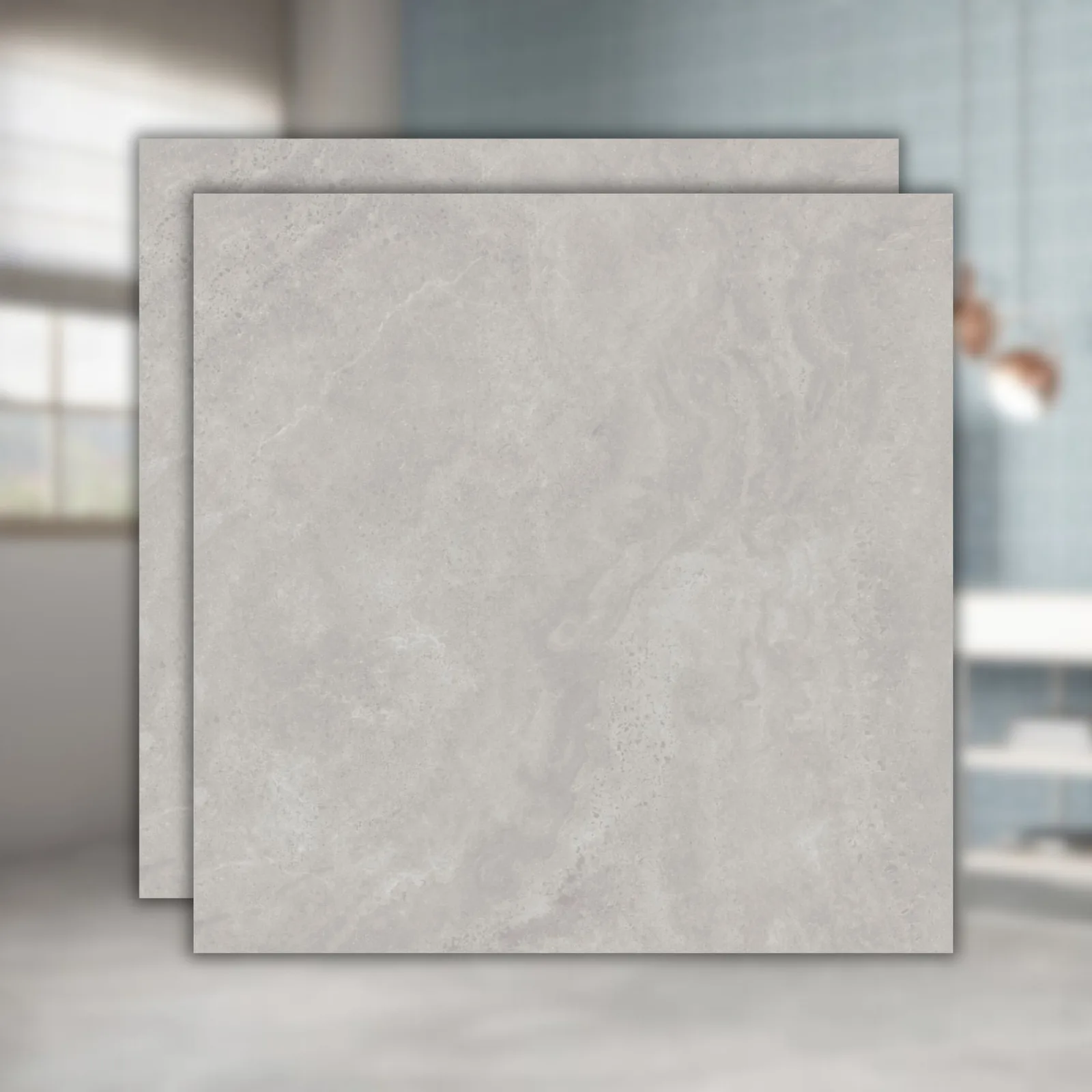 Porcelanato Cimento Acetinado 90x90 Eliane Dolmen Cinza "A"