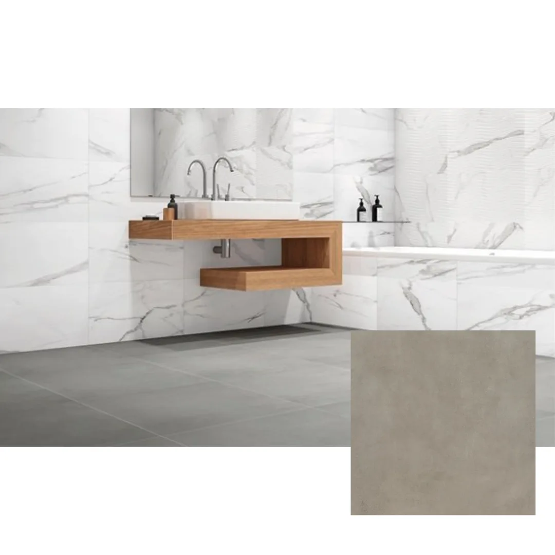 Porcelanato Cimento Acetinado 90x90 Eliane Munari Concreto