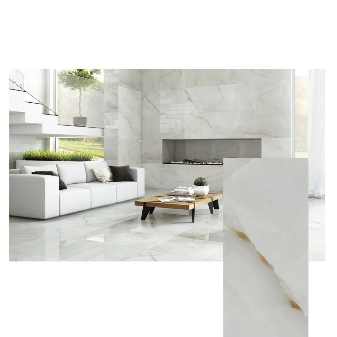 Porcelanato Cimento Polido 59x118,2 Eliane Onix Cristal