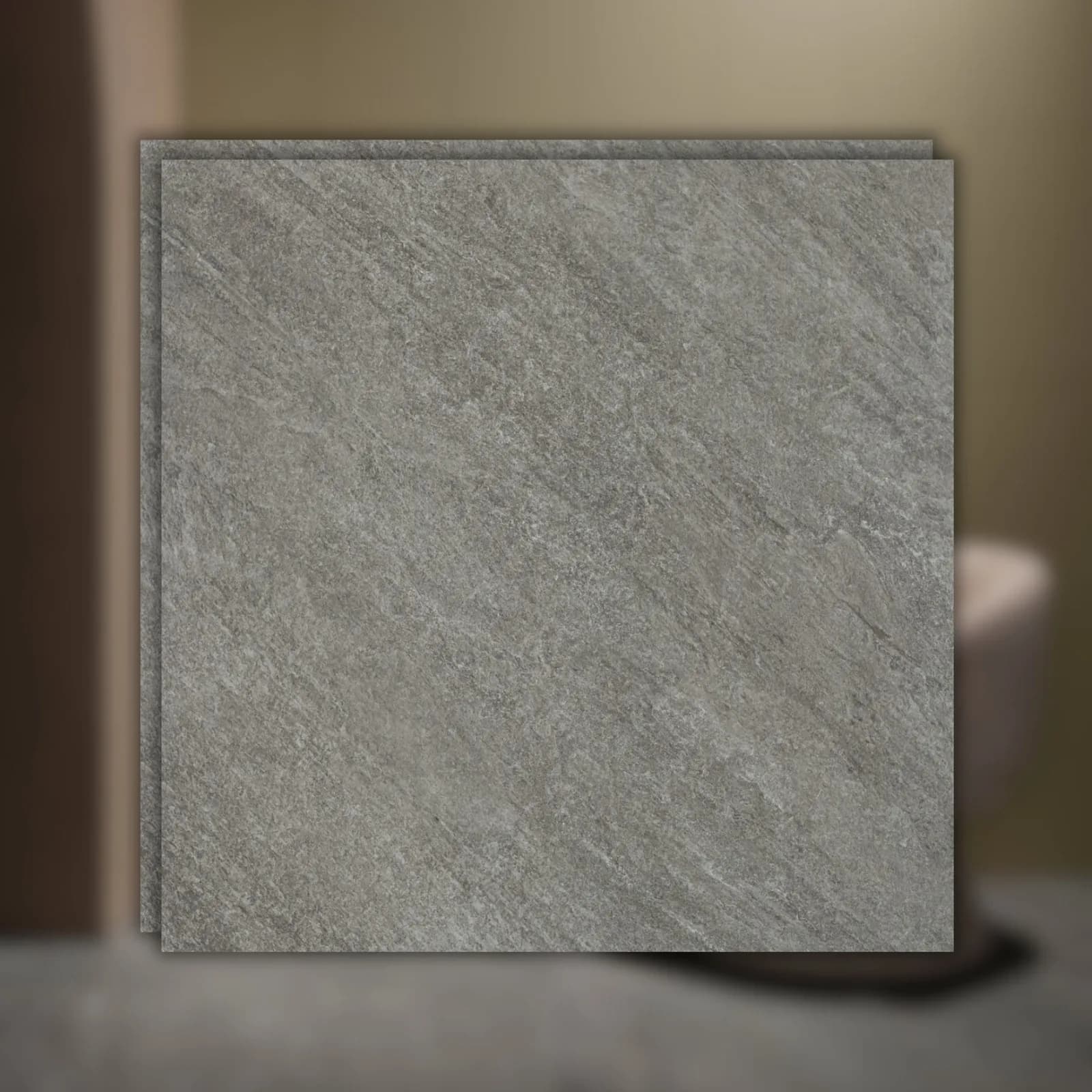 Porcelanato Cinza Acetinado 90x90 Eliane Cite Ita Thome Carbono RET "A"