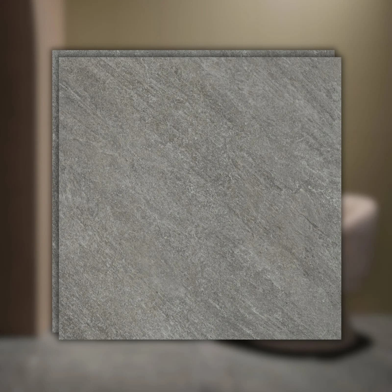 Porcelanato Cinza Natural 90x90 Eliane Cite Ita Thome Carbono RET"A"