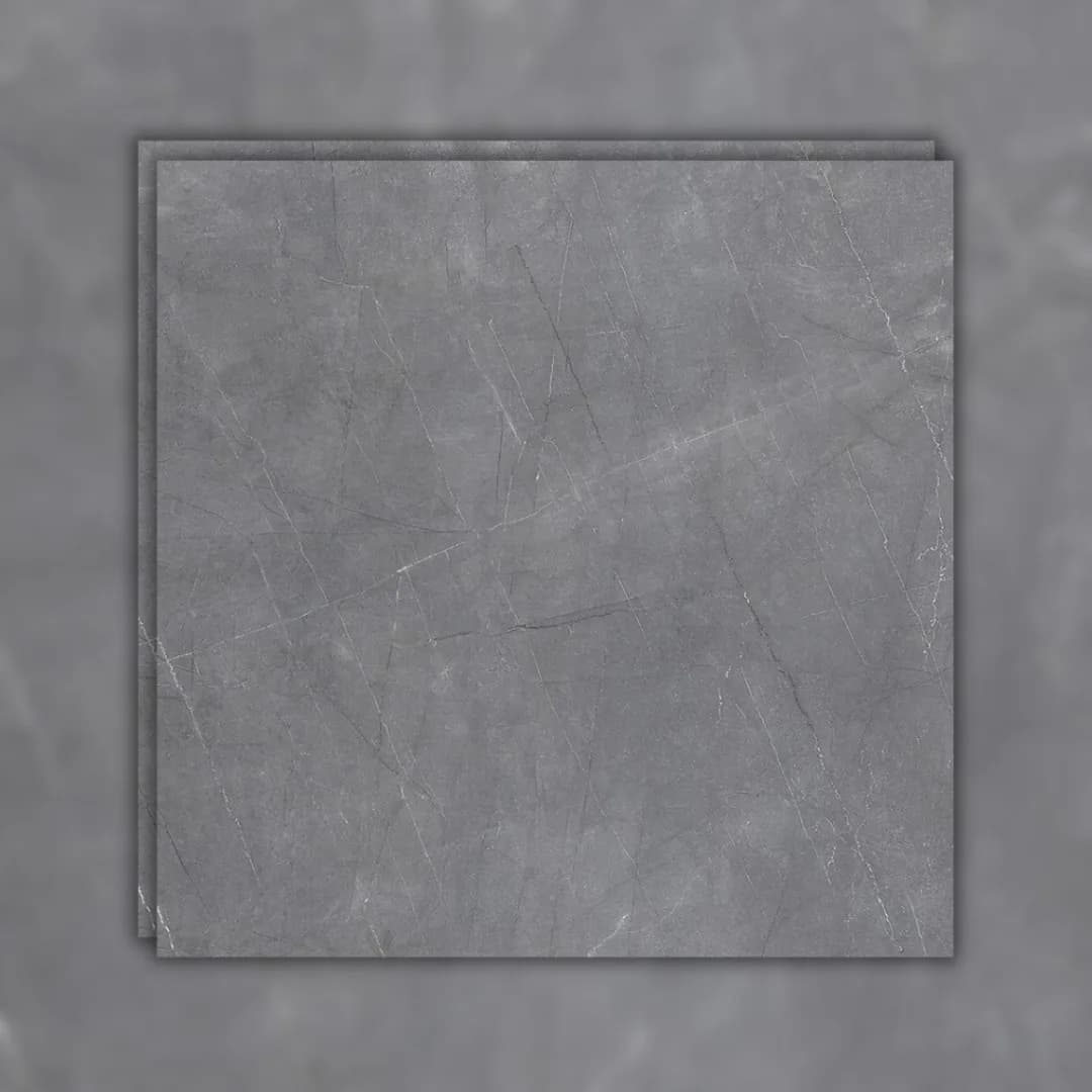 Porcelanato Cinza Polido 82x82 Damme Pulpis Grafite RET "A"