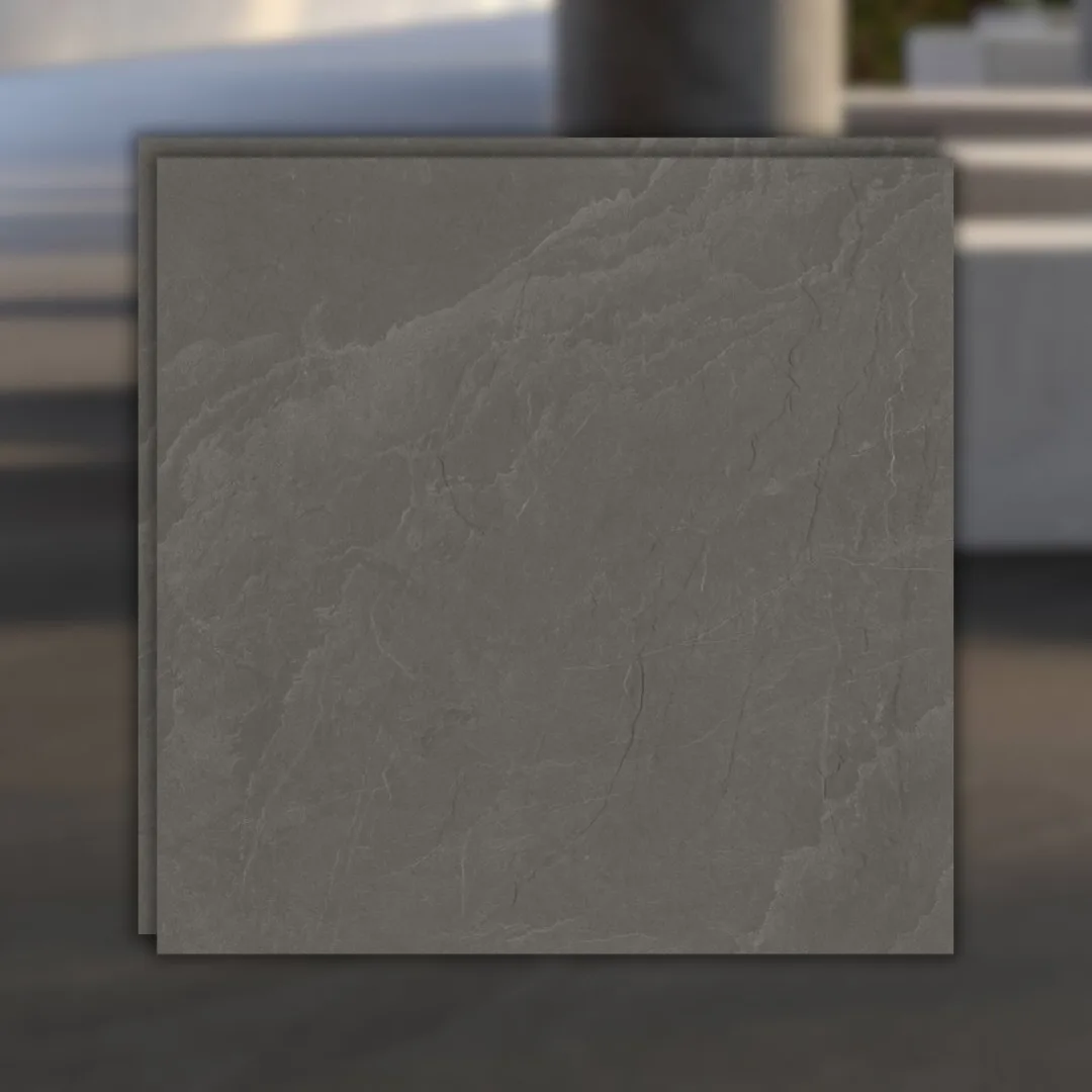 Porcelanato Cinza Externo 90x90 Eliane Cite Ita Ardosia Carbono RET "A"