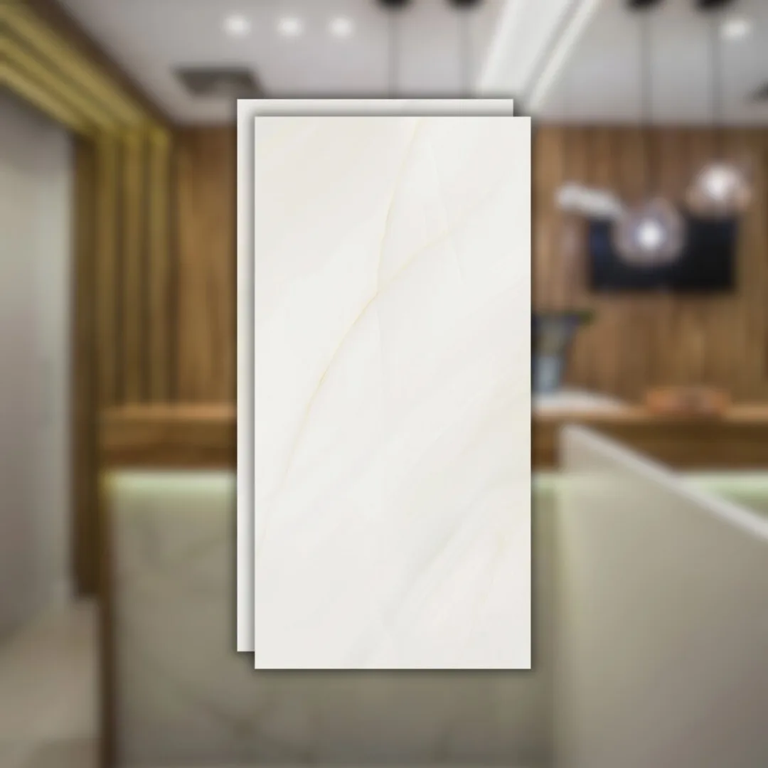 Porcelanato Marmorizado Branco Acetinado 60x120 Eliane Onix Cristal RET "A"