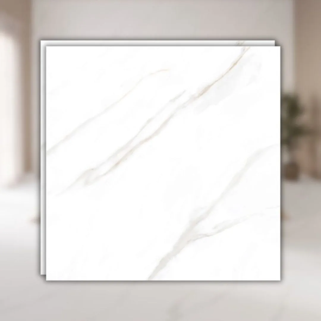 Porcelanato Marmorizado Branco Acetinado 80x80 Biancogres Malden 80x80 Bianco Satin RET "A"
