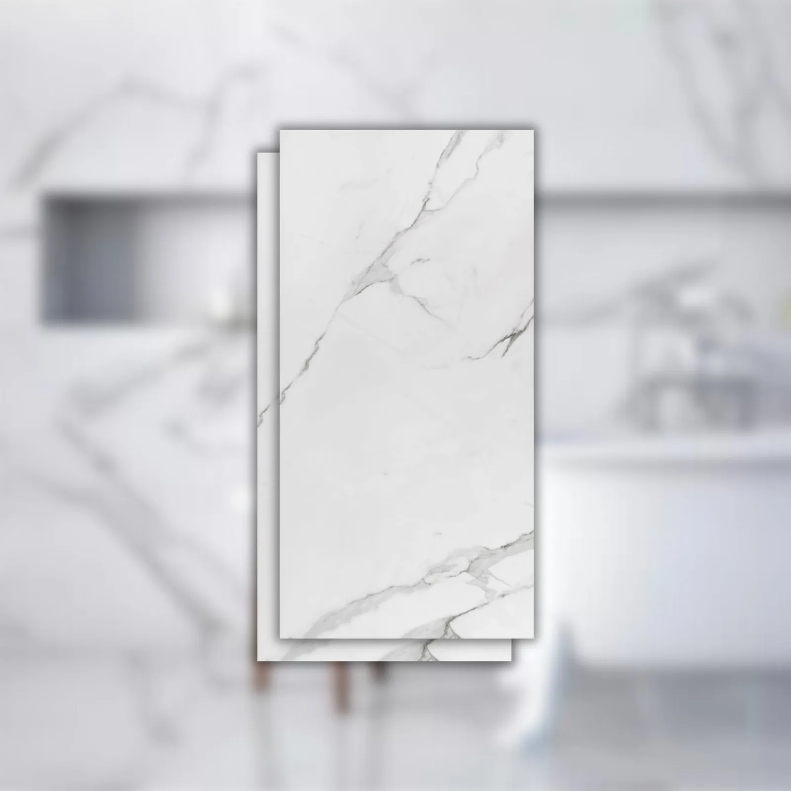 Porcelanato Marmorizado Branco Polido 60x120 Eliane Place RET "A"