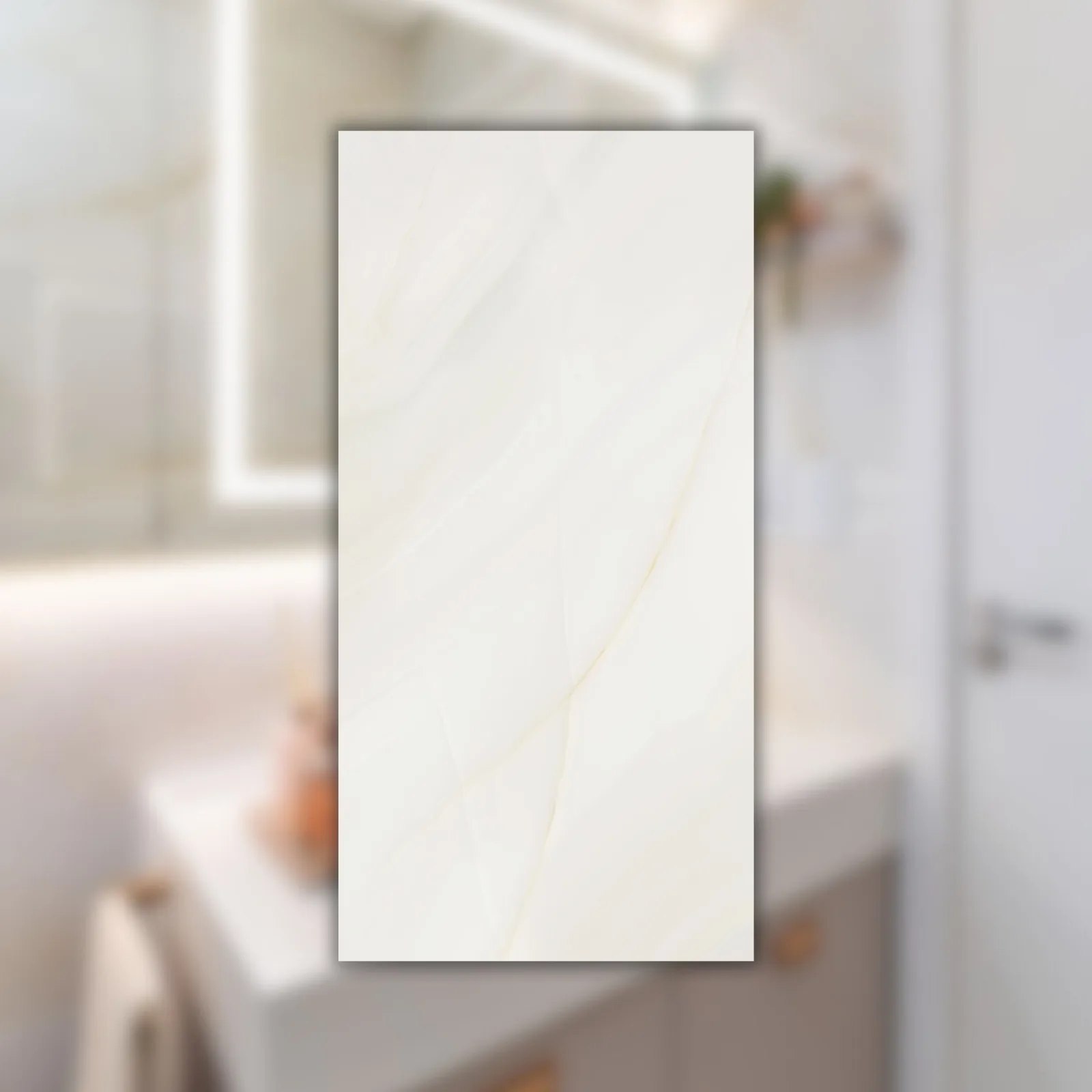 Porcelanato Marmorizado Branco Polido 60x120 Eliane Onix Cristal RET "A"