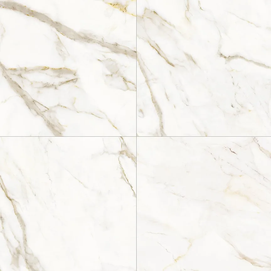 Porcelanato Marmorizado Branco Portinari Lumina Calacata Gd Polido 100x100