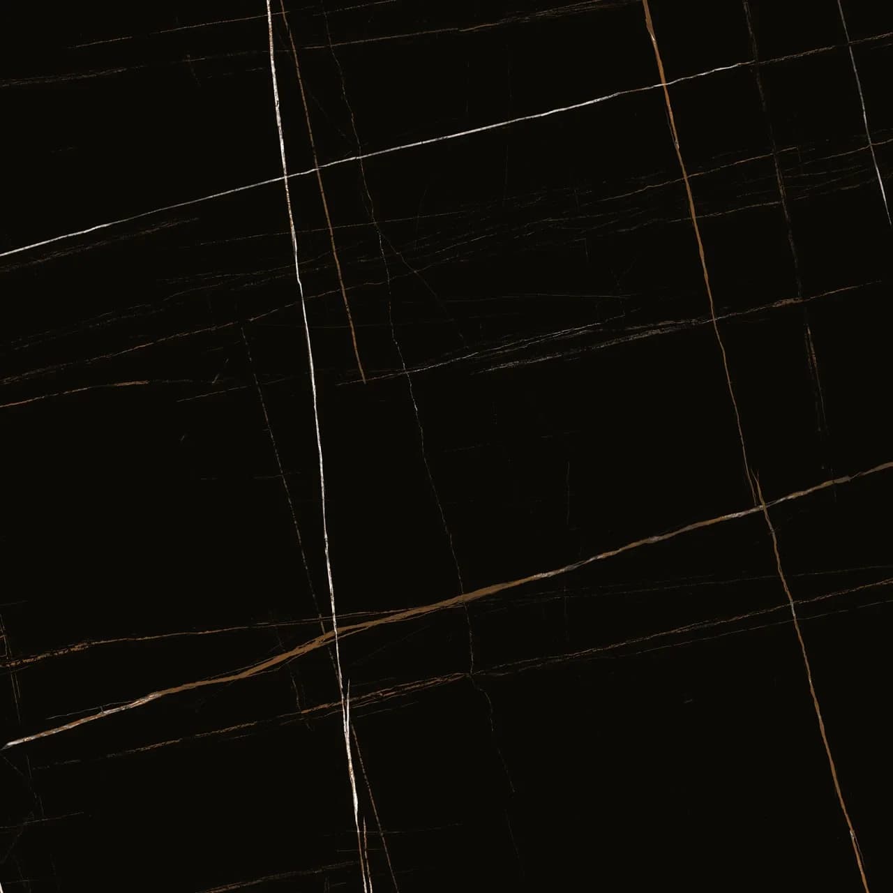 Porcelanato Marmorizado Preto Acetinado 120x120 Decortiles Black Marmo (2.88m2 /caixa)